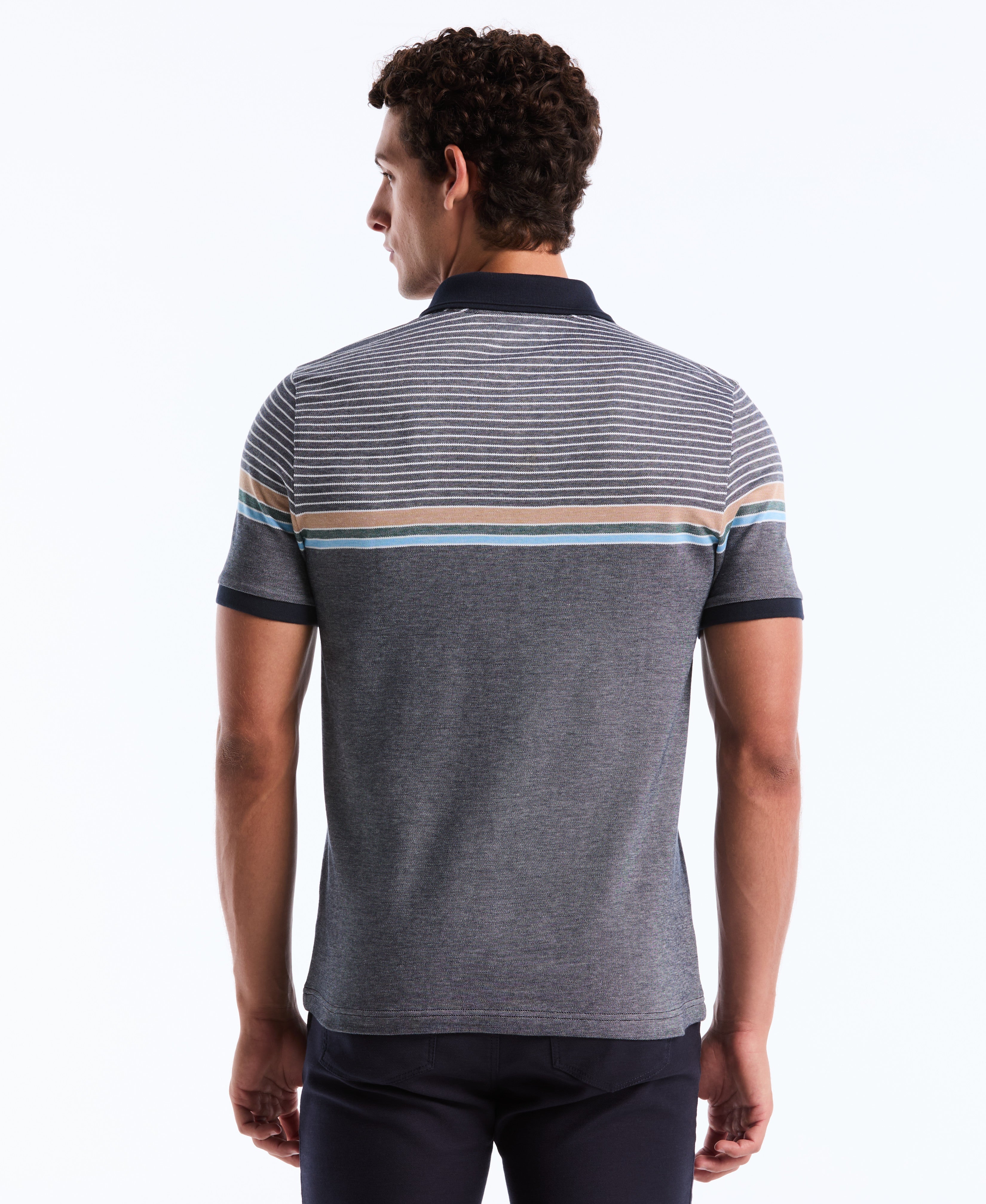 Birdseye Chest Stripe Polo