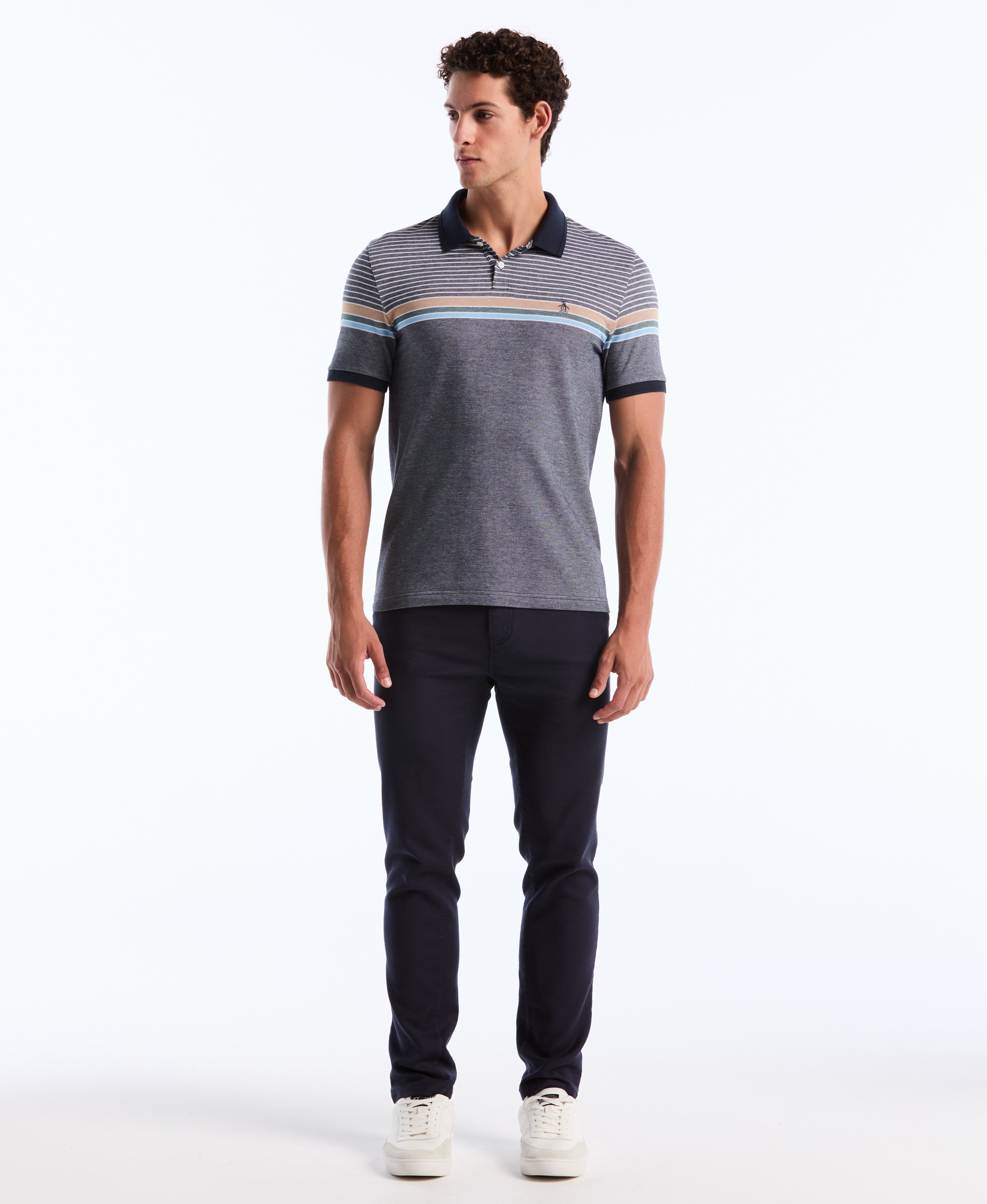 Birdseye Chest Stripe Polo