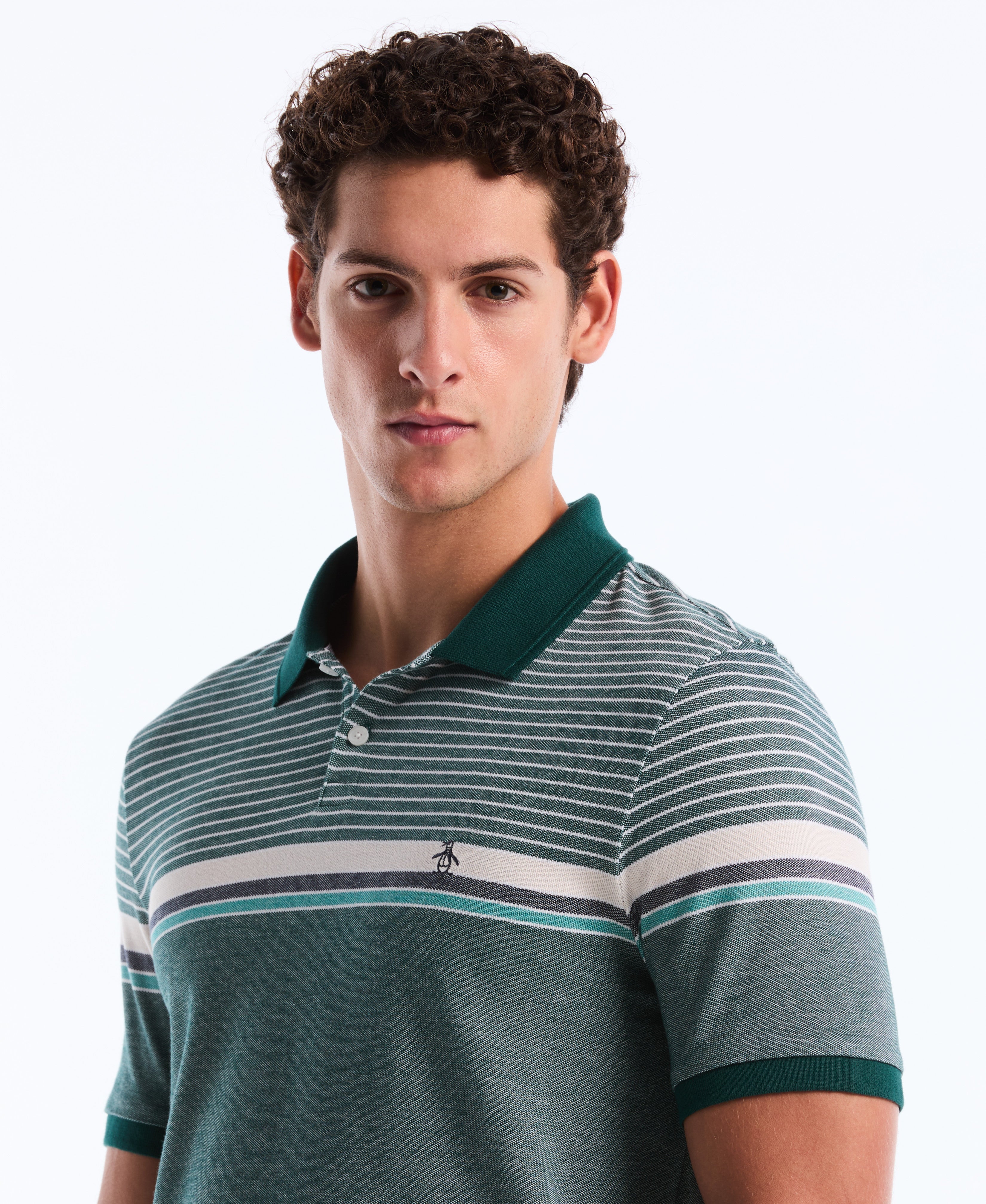 Birdseye Chest Stripe Polo