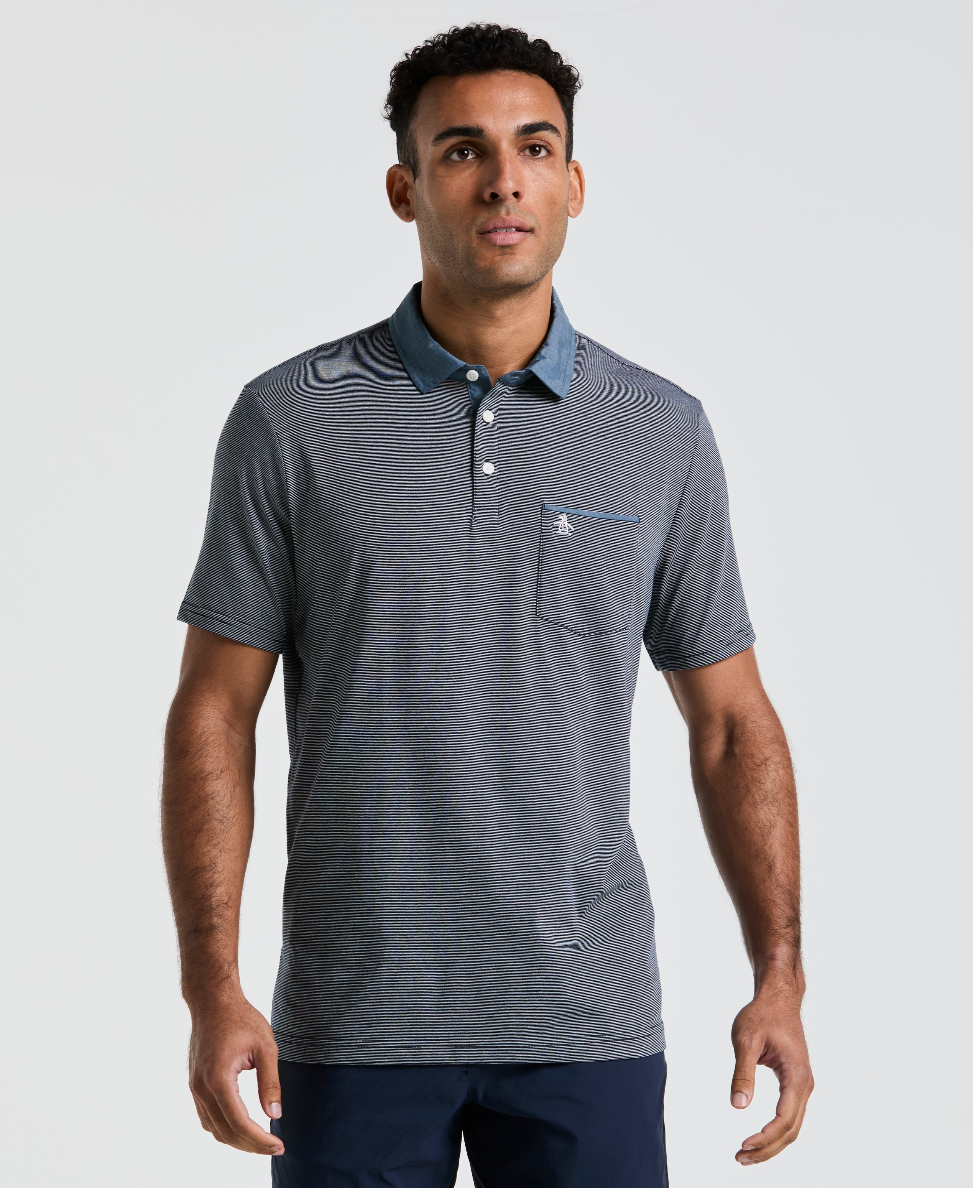 Chambray Stripe Polo