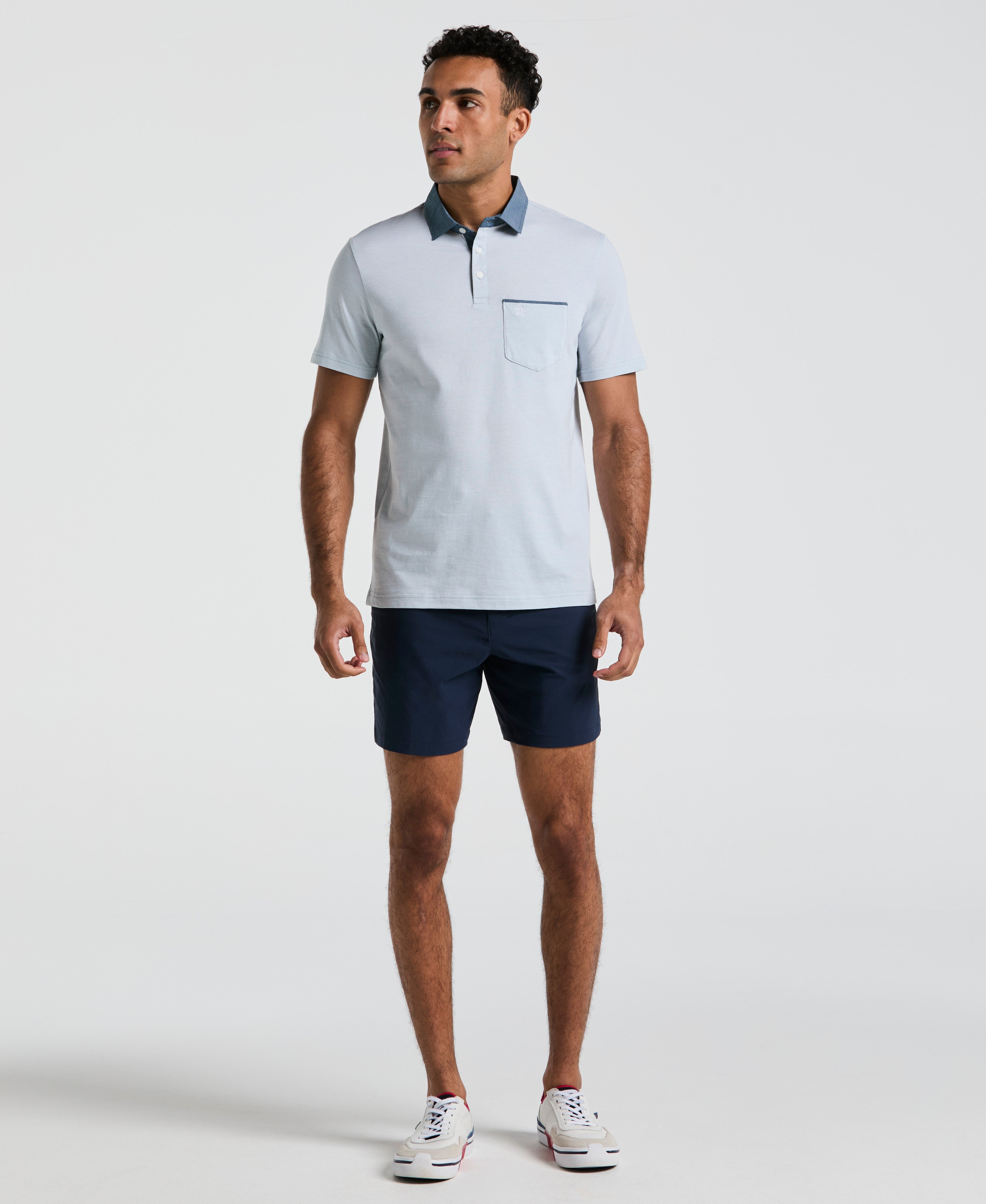 Chambray Stripe Polo