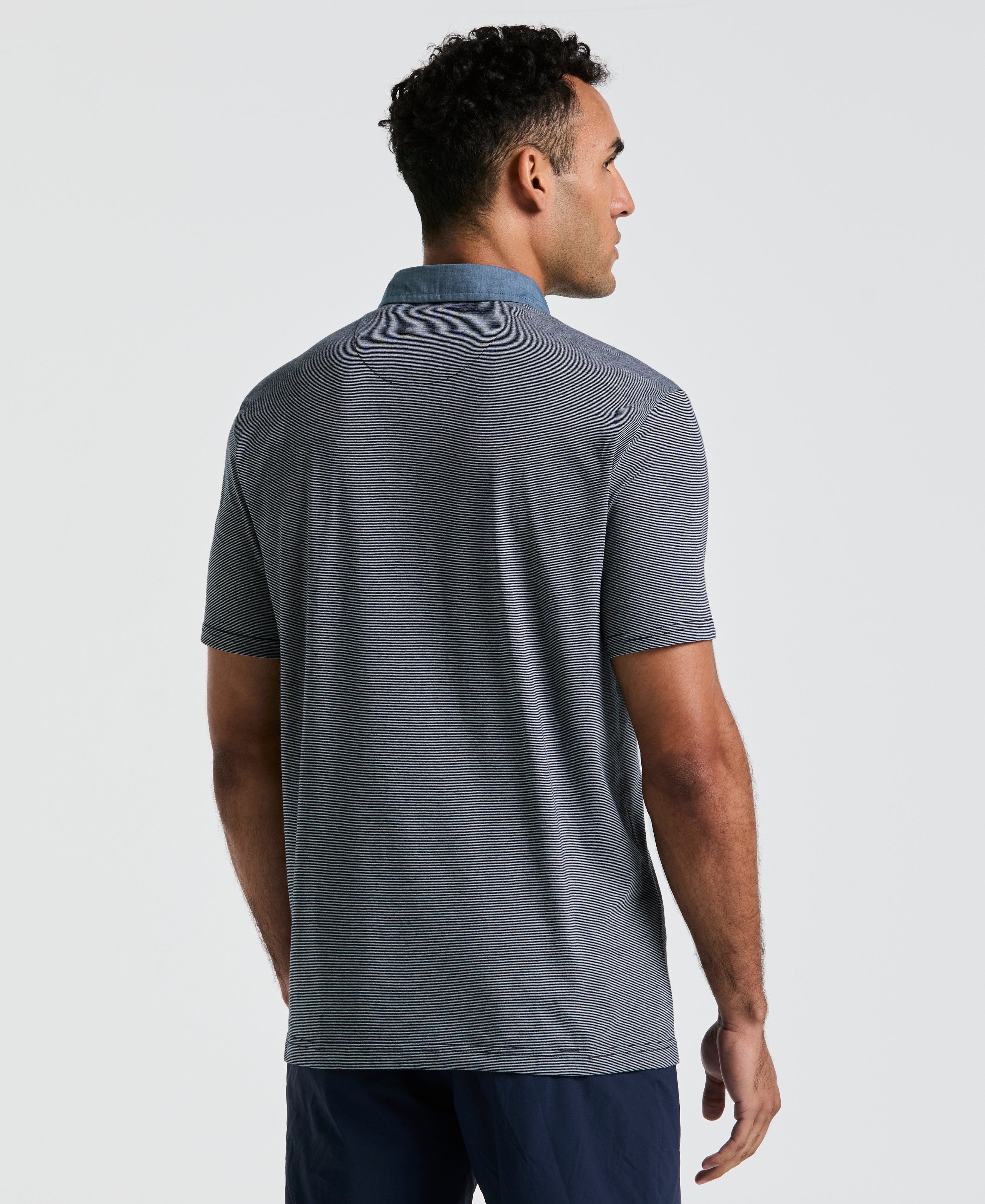 Chambray Stripe Polo