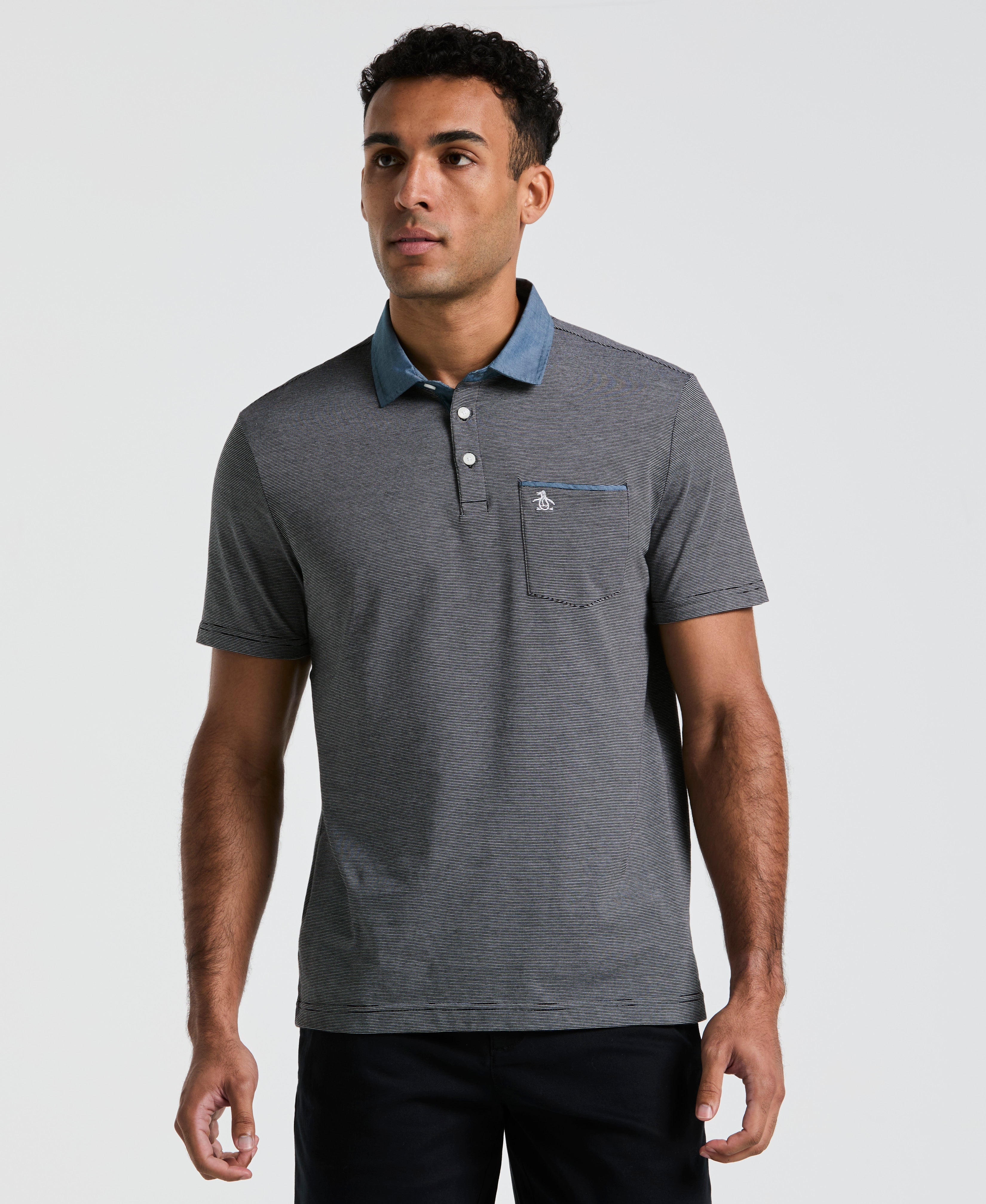Chambray Stripe Polo