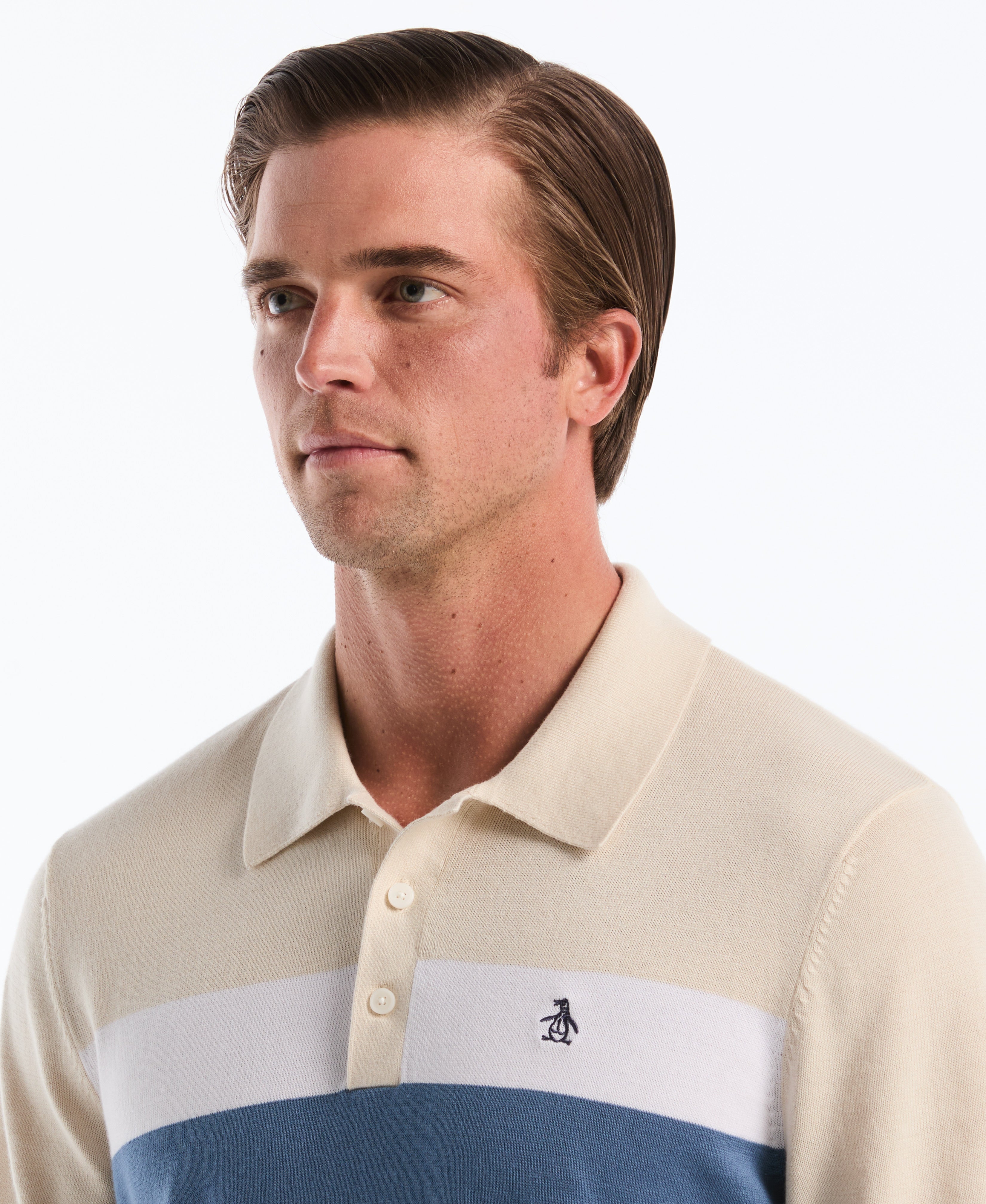 Chest Stripe Sweater Polo