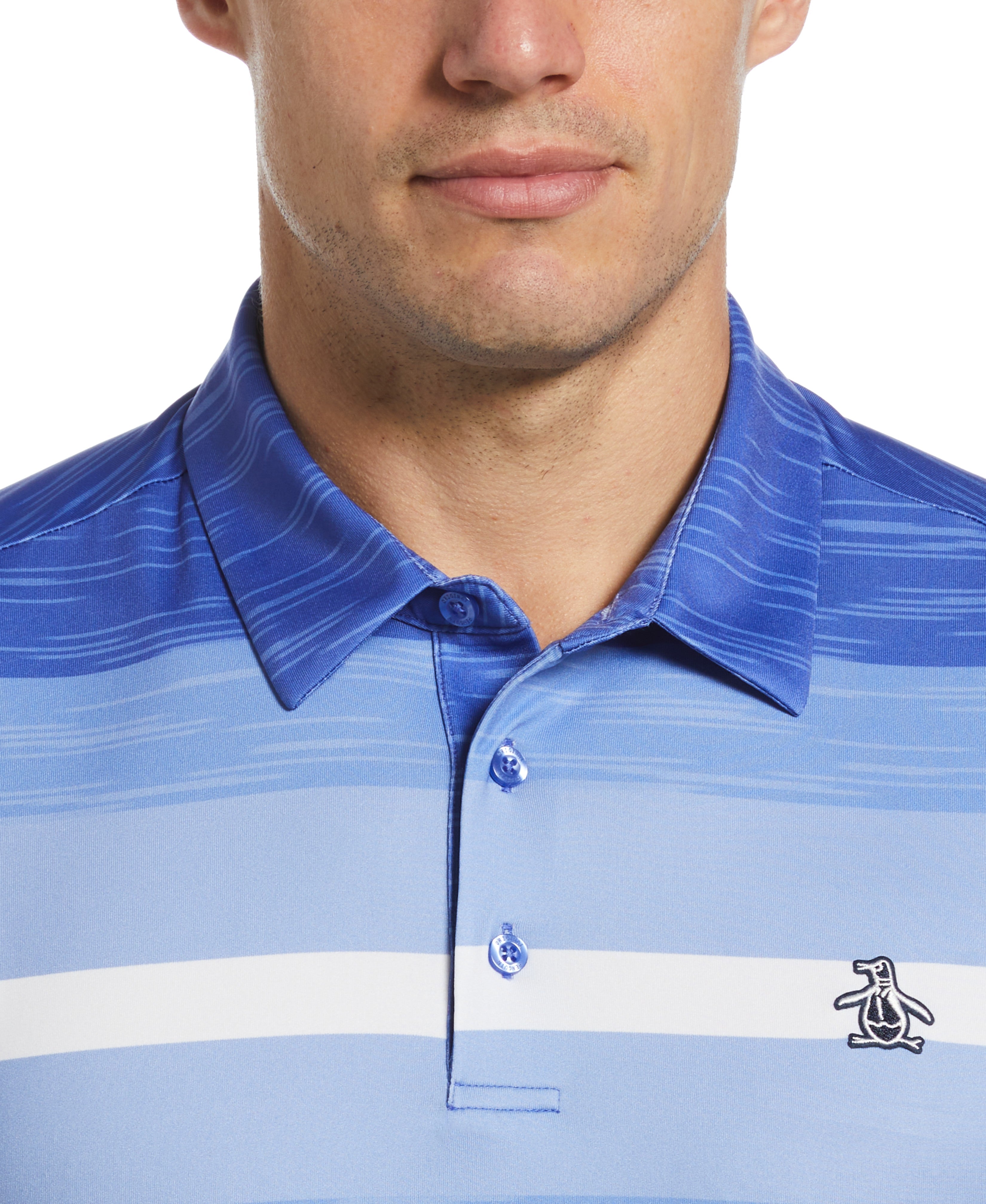 Color Block Marl Stripe Golf Polo