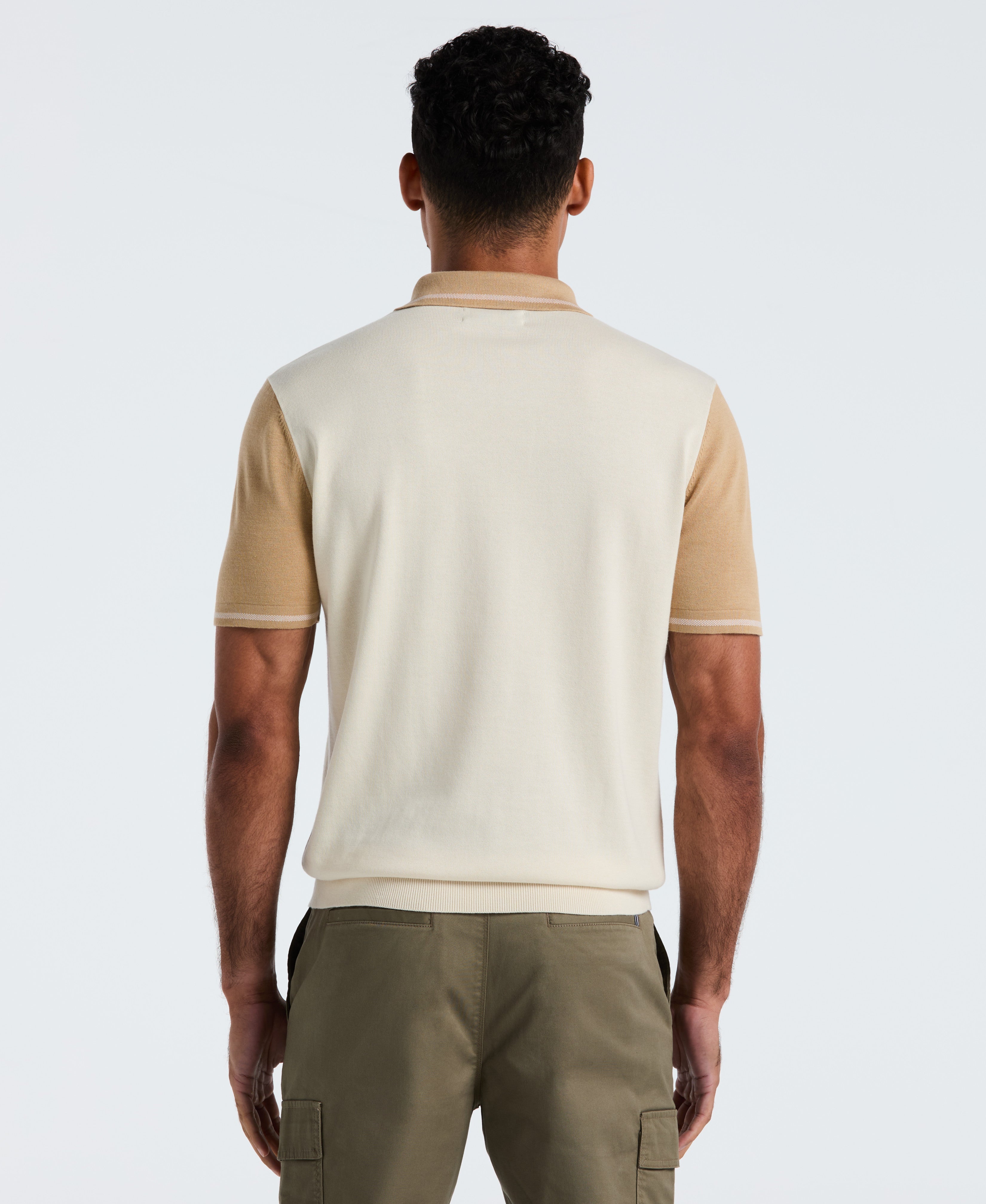 Cotton Colorblock Sweater Polo