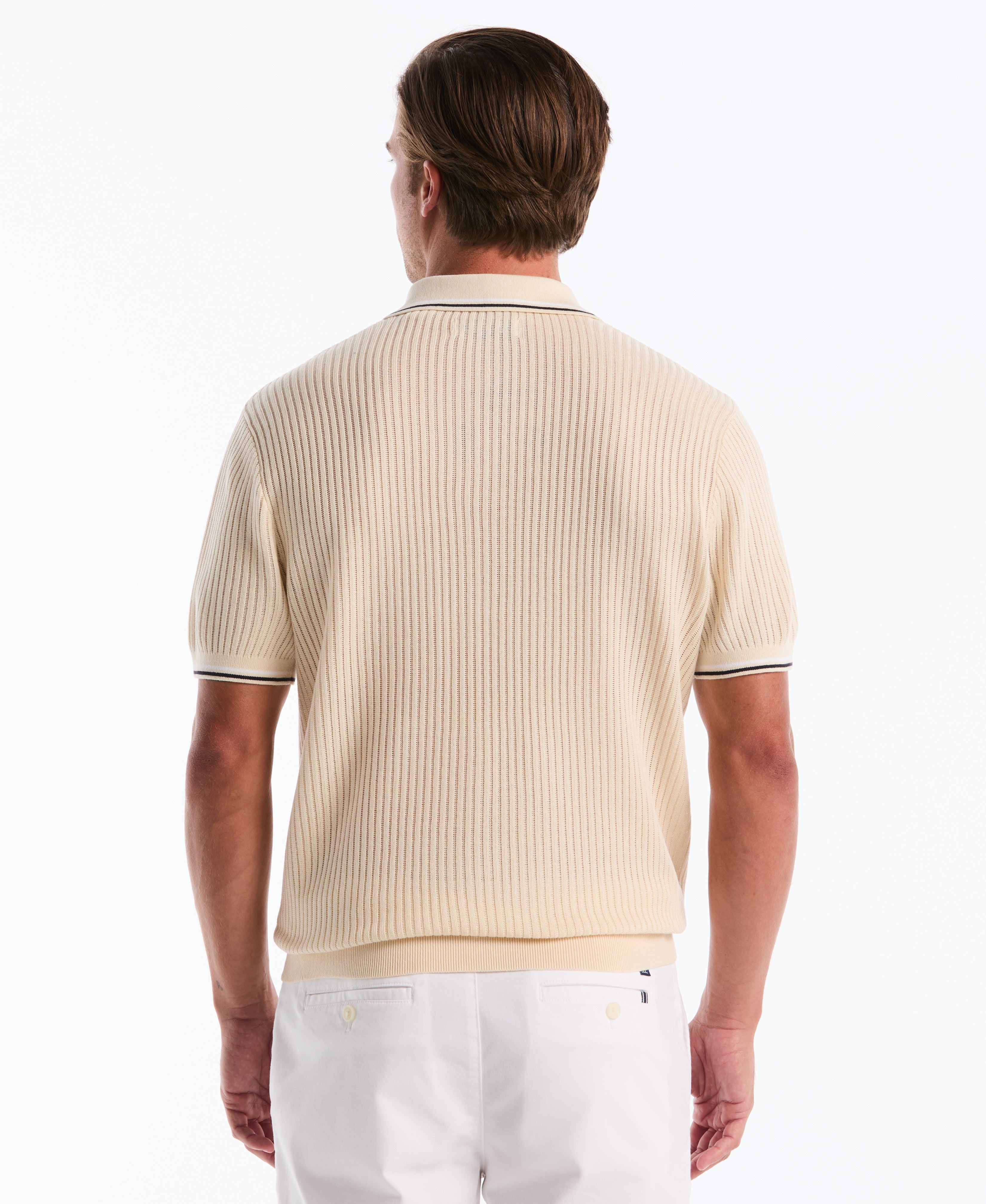 Cotton Ribbed Johnny Sweater Polo
