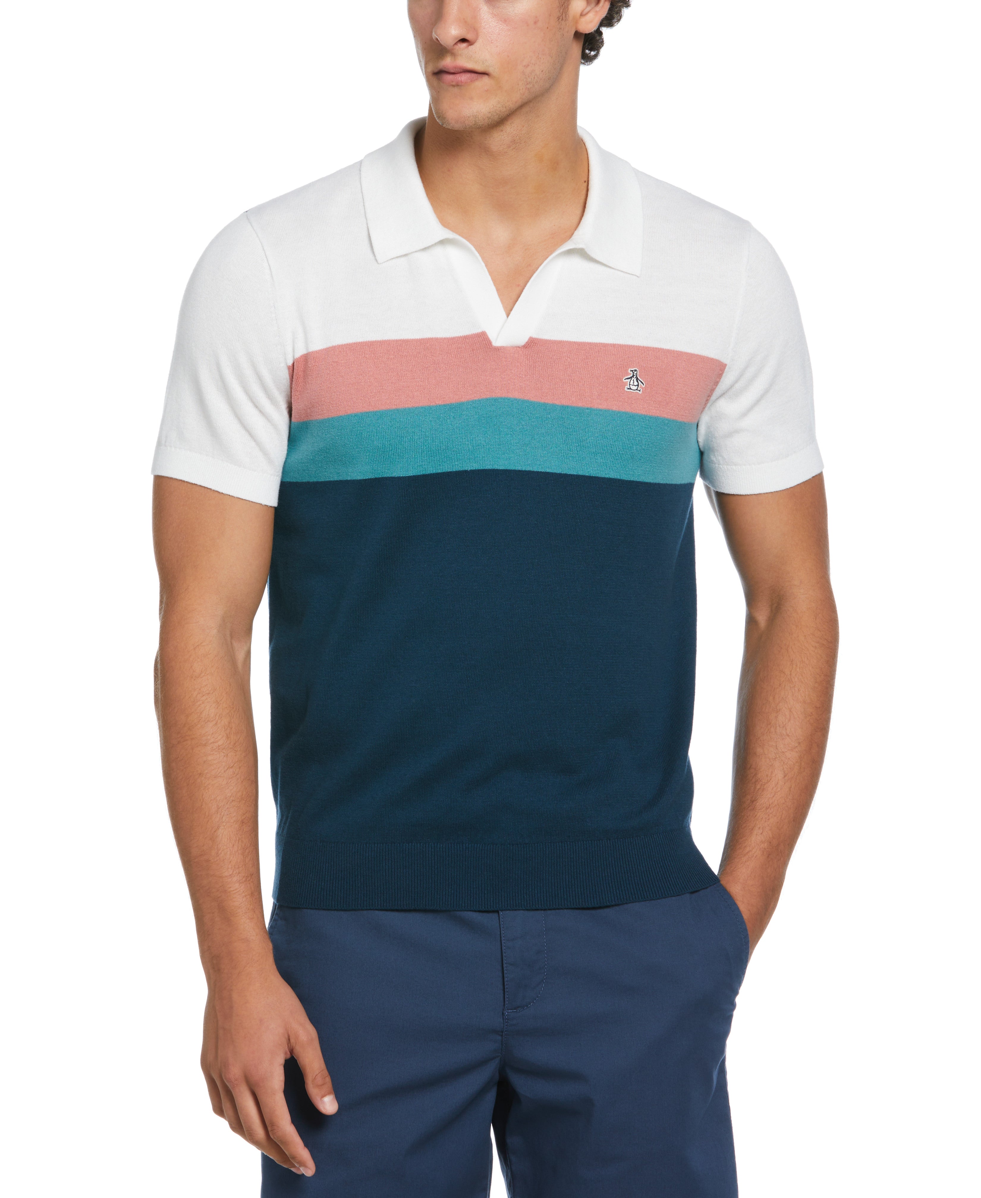 Cotton Stripe Sweater Polo