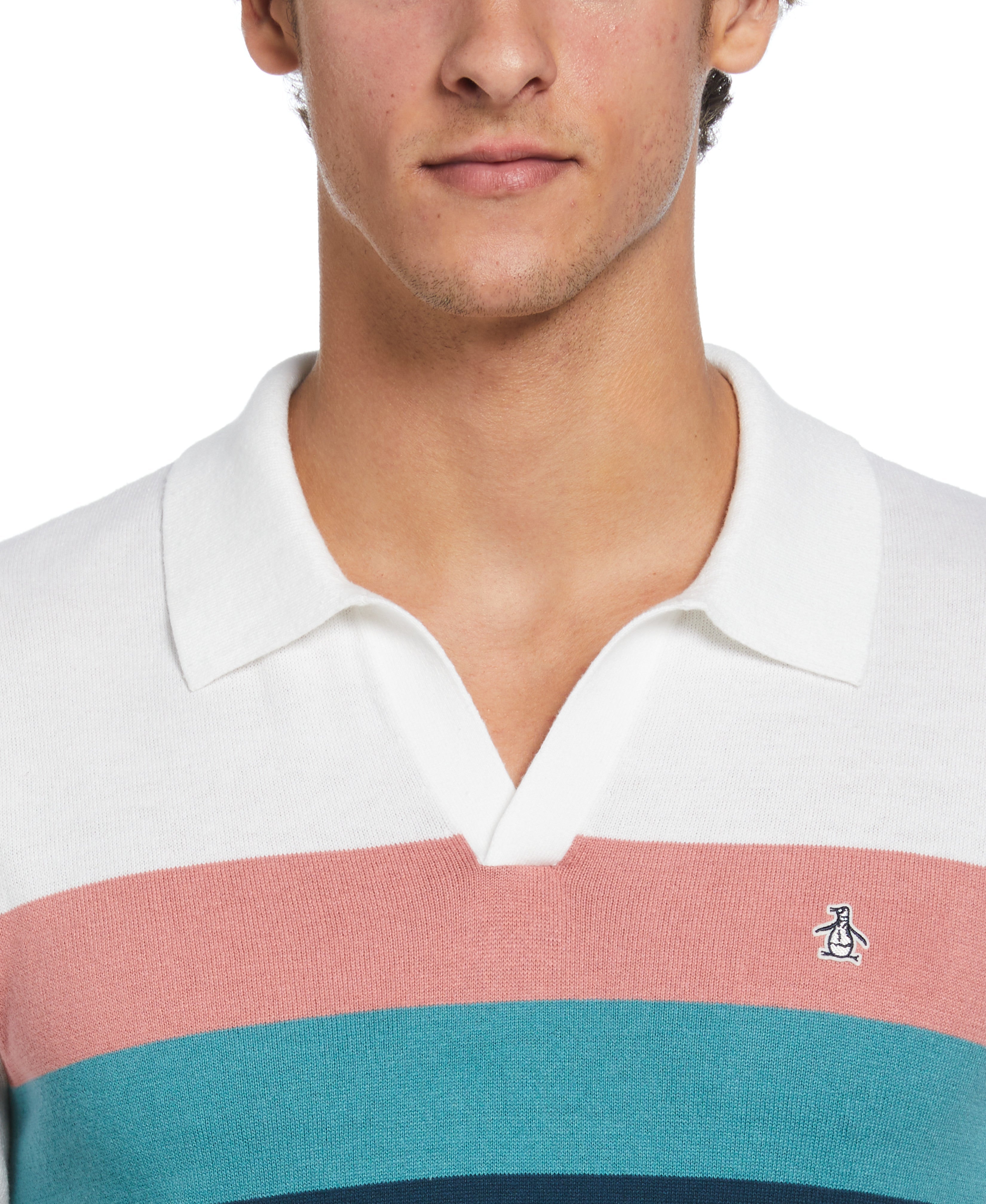 Cotton Stripe Sweater Polo