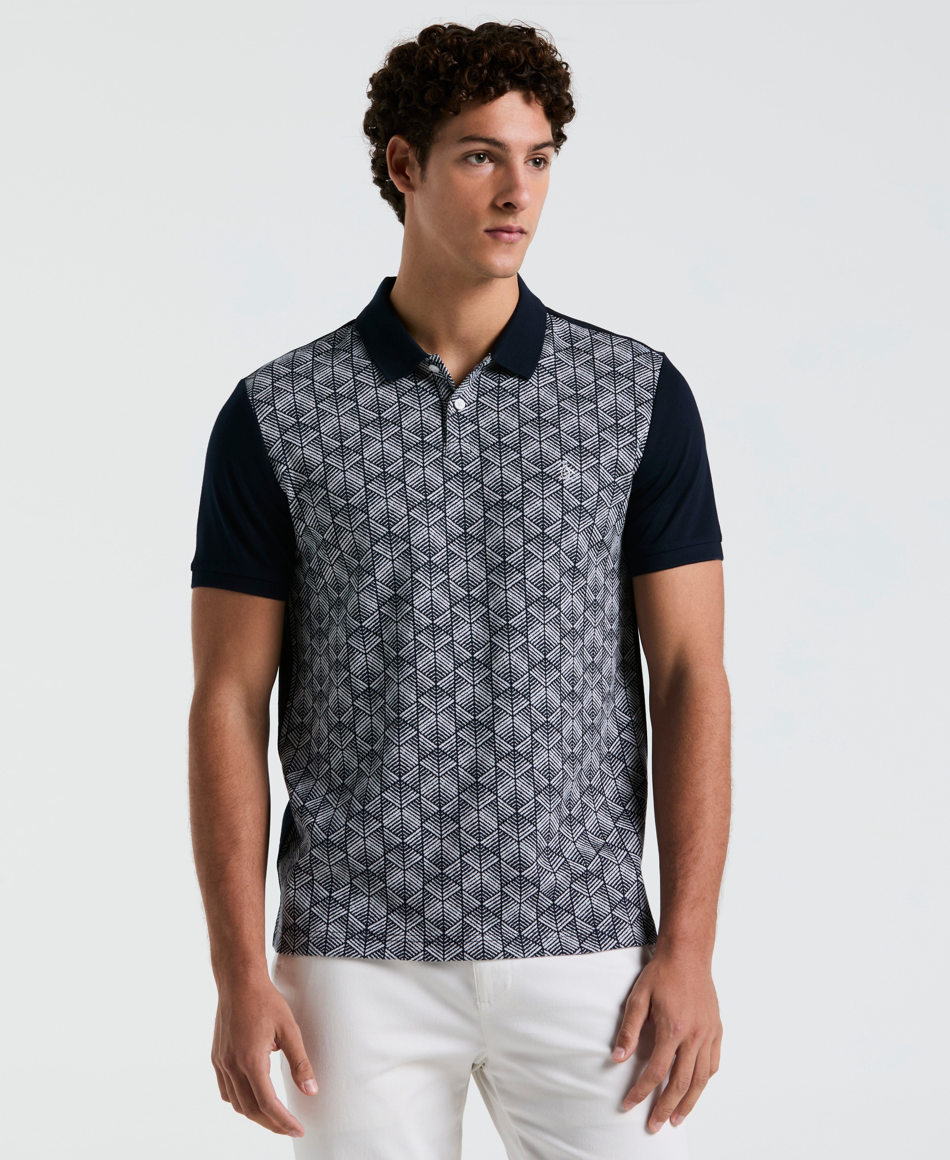 Diamond Jacquard Front Polo