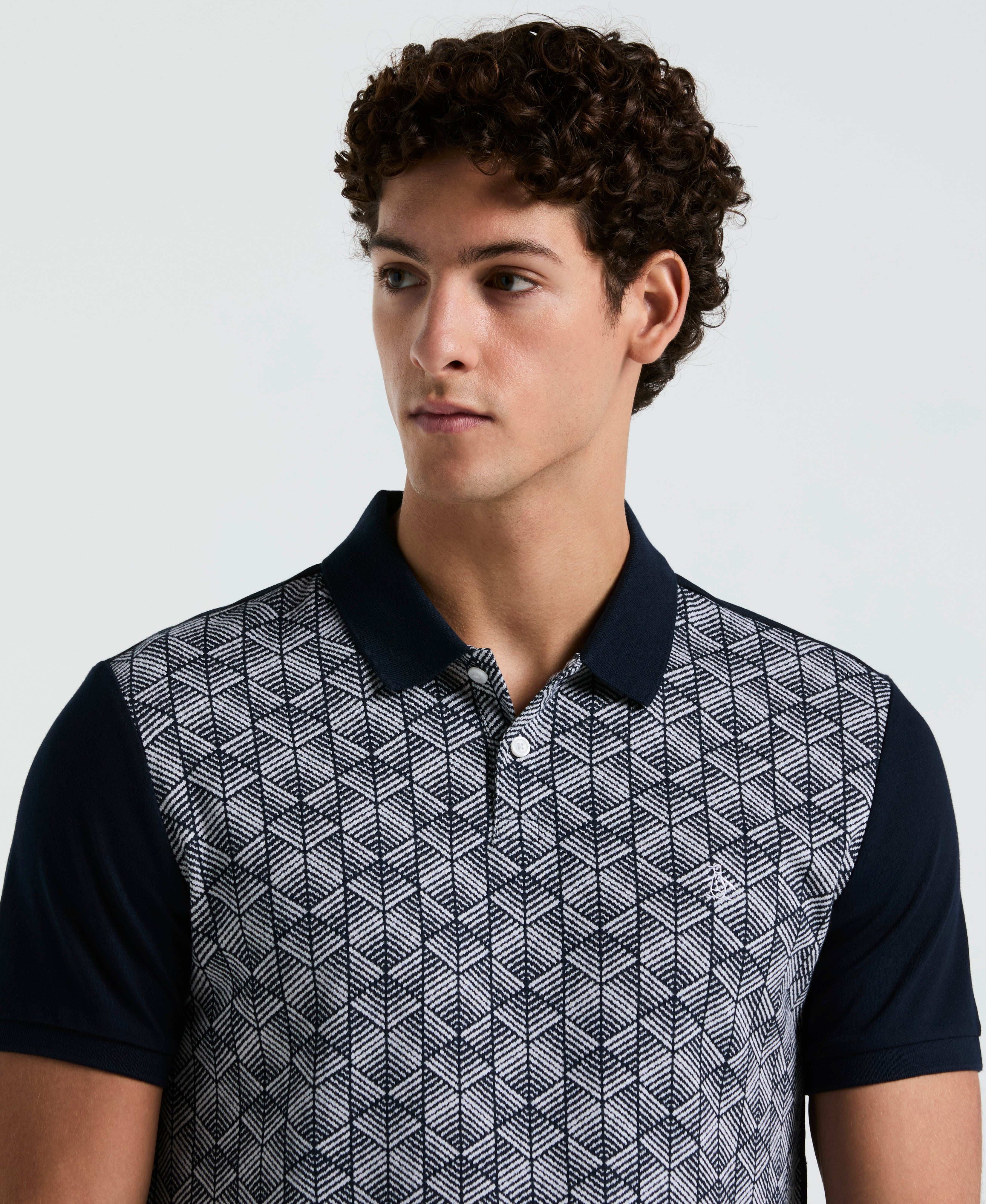 Diamond Jacquard Front Polo