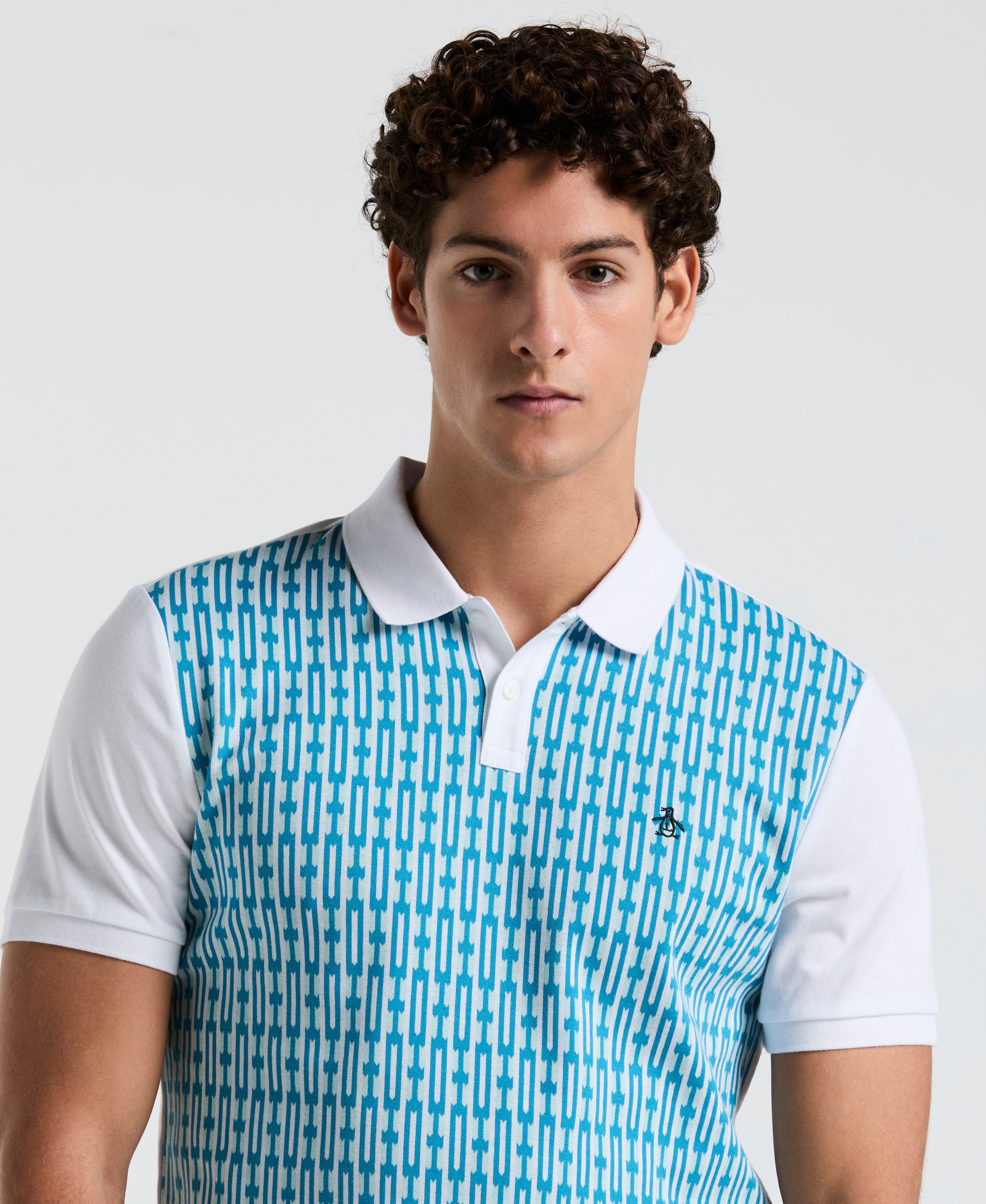 Geo Jacquard Front Polo