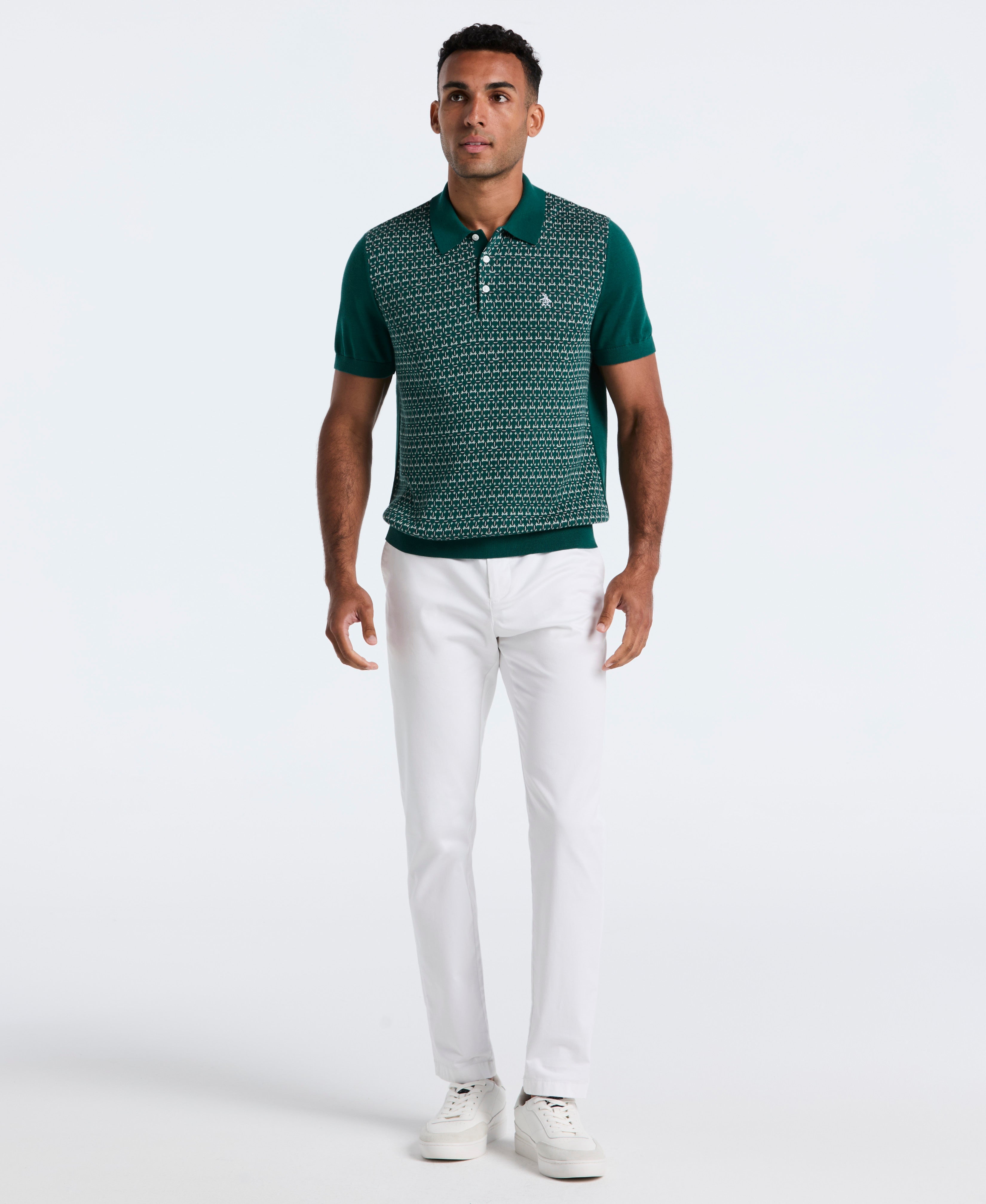 Jacquard Ribbed Sweater Polo
