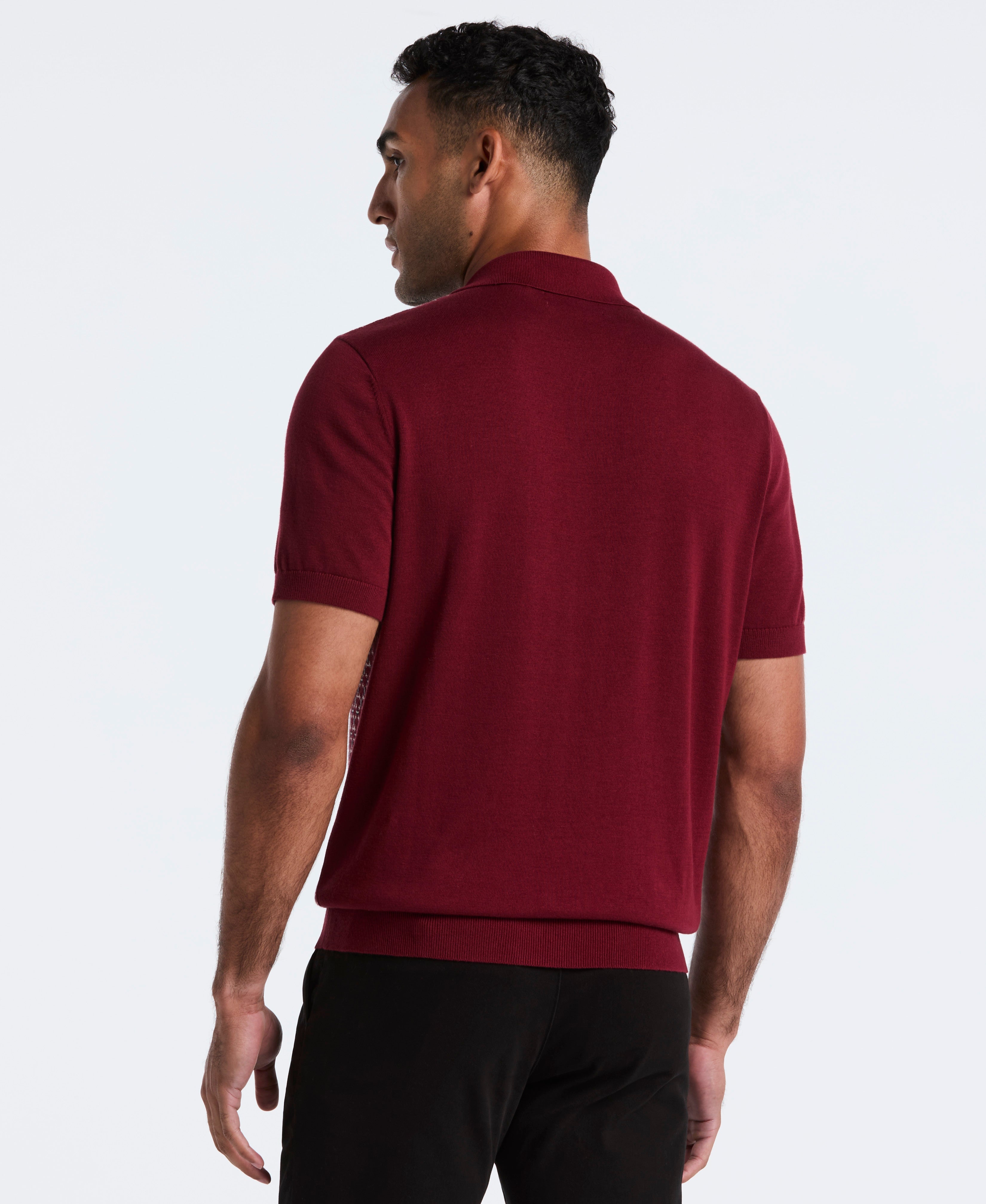 Jacquard Ribbed Sweater Polo