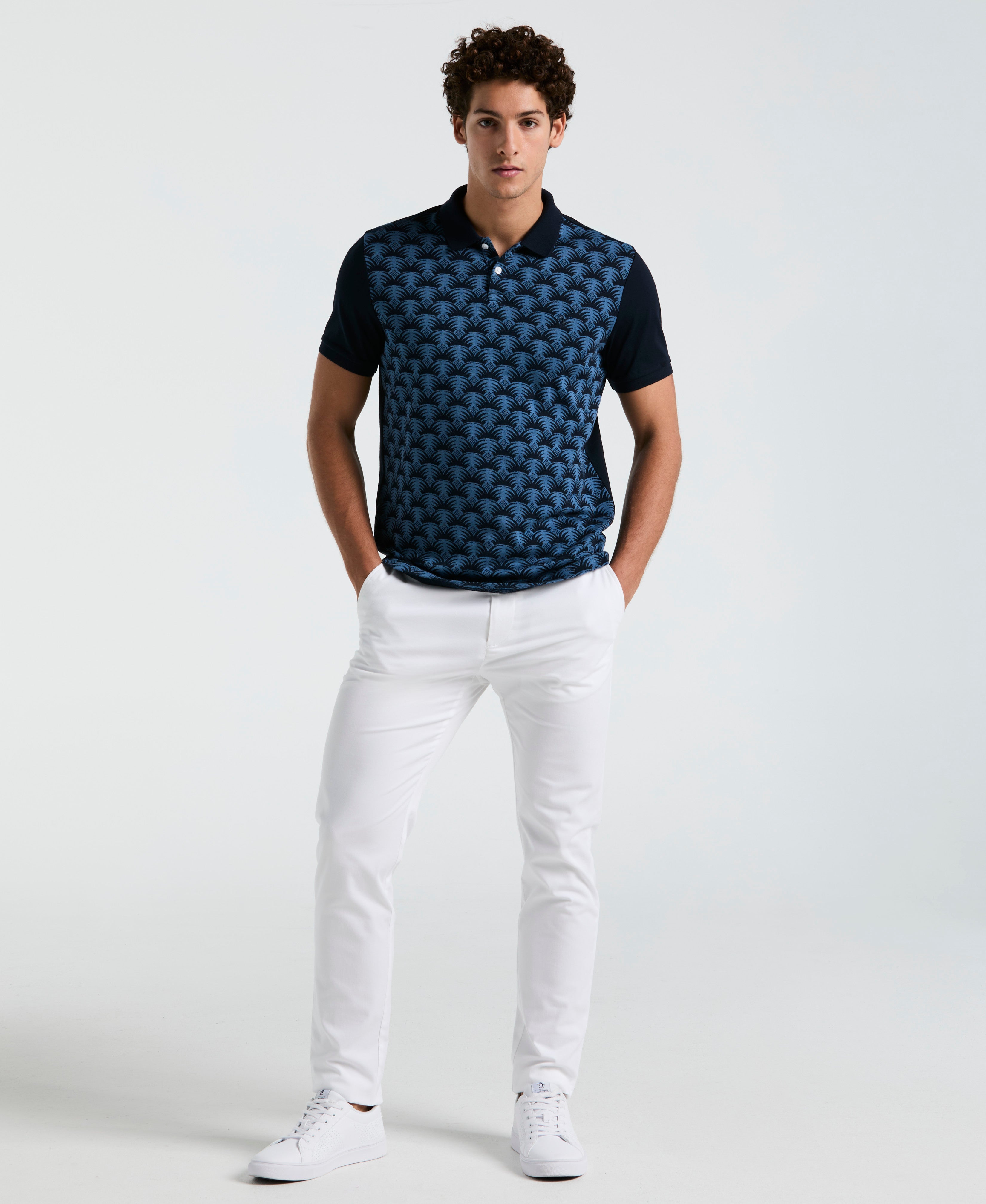 Palm Jacquard Front Polo