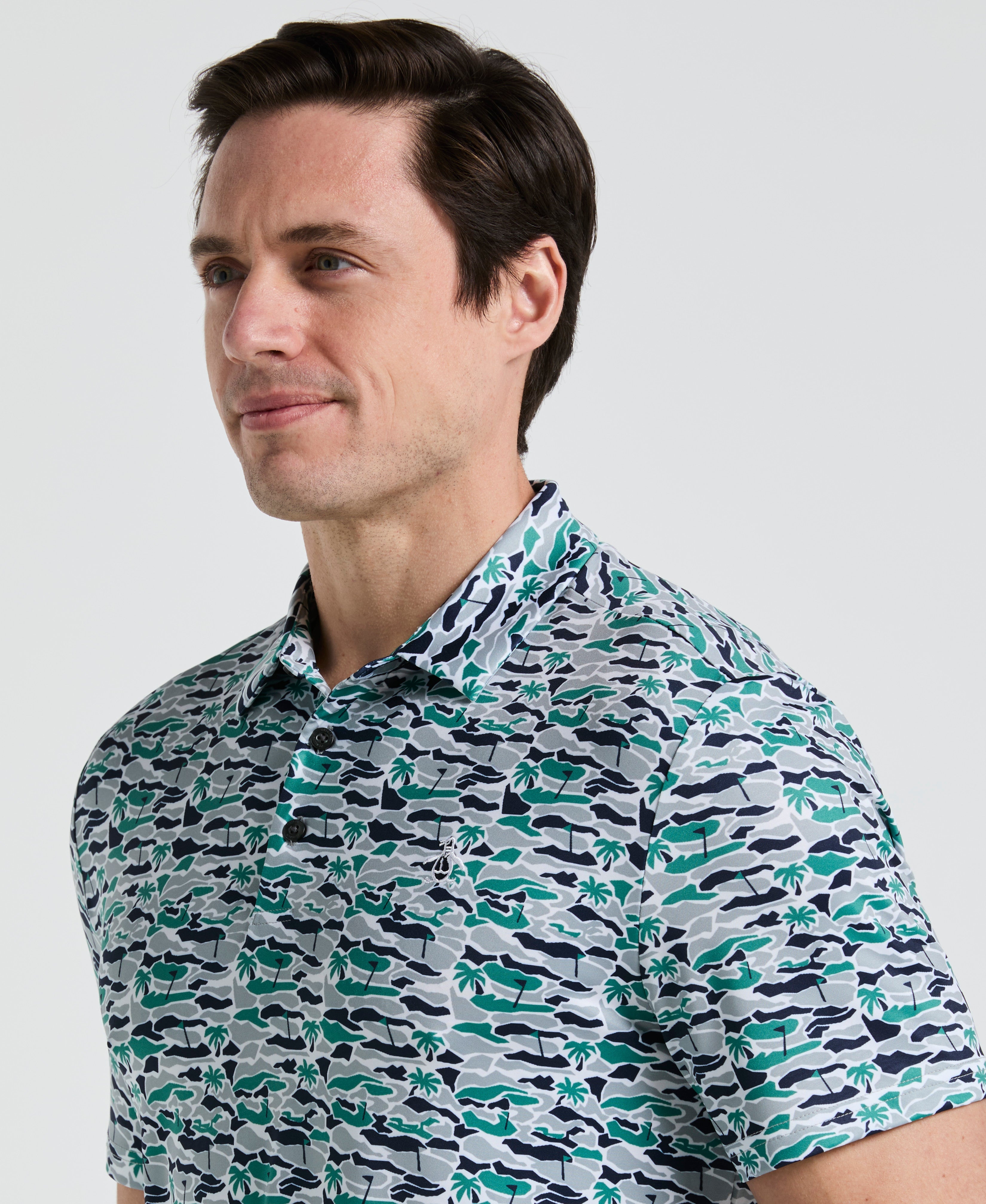Palm Tree Bunker Print Golf Polo