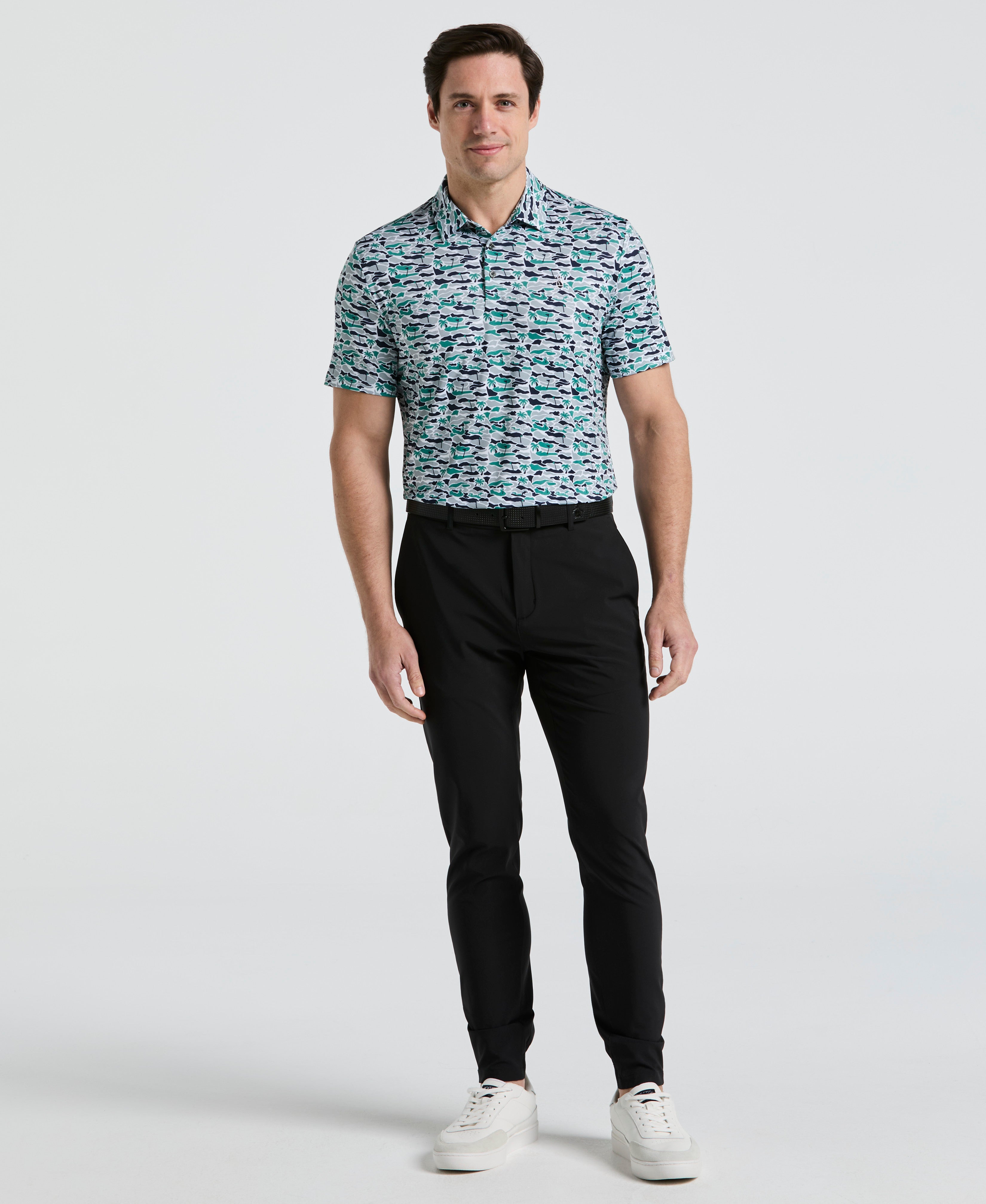 Palm Tree Bunker Print Golf Polo