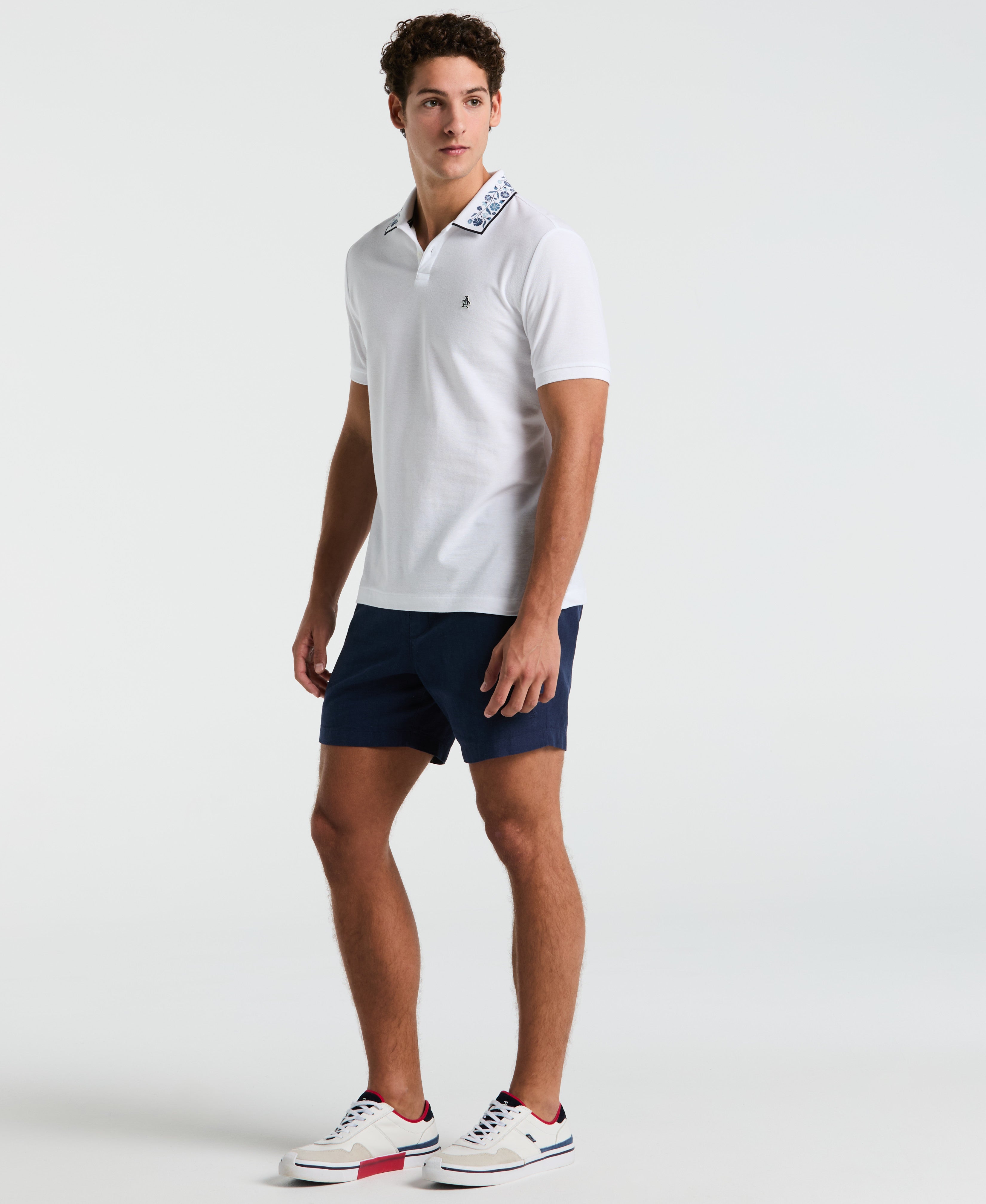 Pique Floral Print Collar Polo